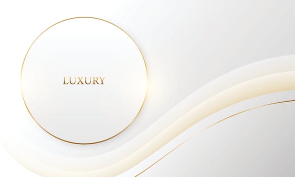 Elegant background with circle frame elements and golden lines. Greeting Card, Banner, Poster. Vector Illustration.