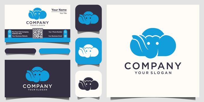 elephant logo design vector and icon.