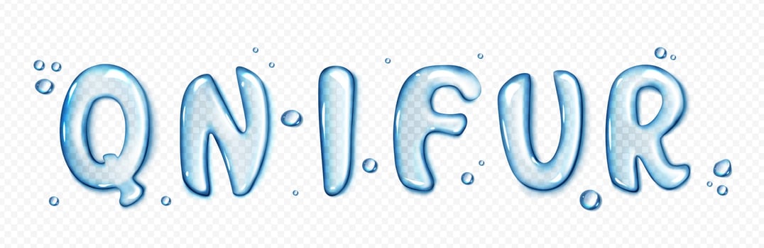 Water font letters png isolated on transparent vector