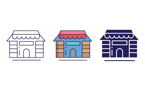 Shop Building vector icon