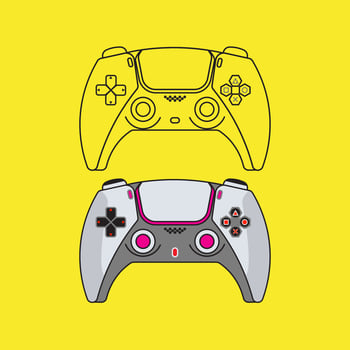 Joystick game controller gaming sport technology vector