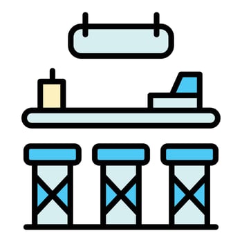Pub counter icon vector flat