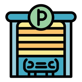 Parking garage icon vector flat