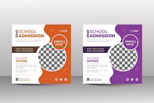 Corporate Modern and creative business social media post design template for you vector