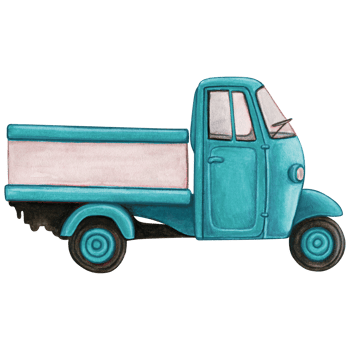Watercolor three wheeler profile png