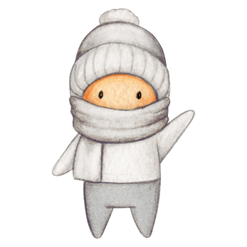 Watercolor hand drawn cute winter character png