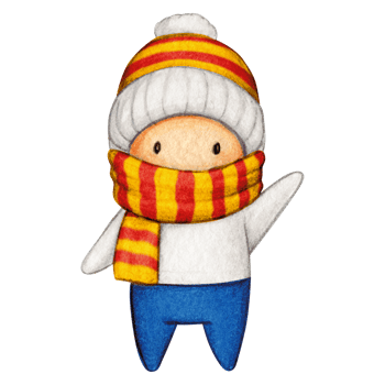 Watercolor hand drawn cute winter character png