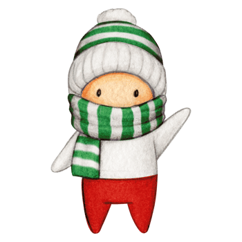 Watercolor hand drawn cute winter character png