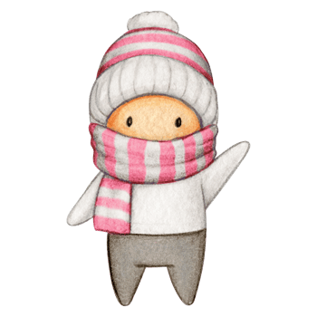 Watercolor hand drawn cute winter character png