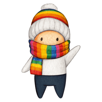Watercolor hand drawn cute winter character png