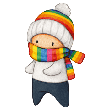 Watercolor hand drawn cute winter character png