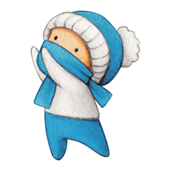 Watercolor hand drawn cute winter character png