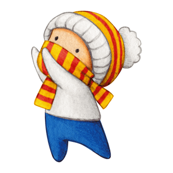 Watercolor hand drawn cute winter character png
