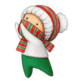 Watercolor hand drawn cute winter character png
