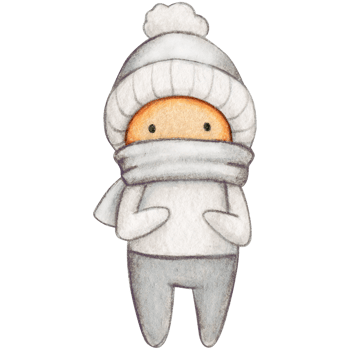 Watercolor hand drawn cute winter character png