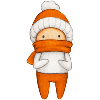 Watercolor hand drawn cute winter character png
