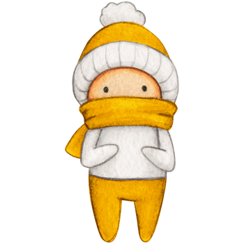 Watercolor hand drawn cute winter character png