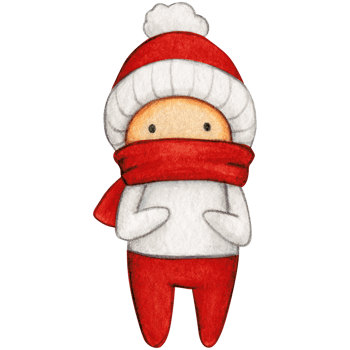 Watercolor hand drawn cute winter character png