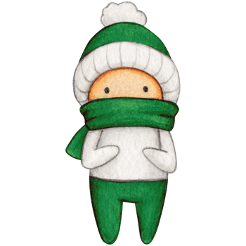 Watercolor hand drawn cute winter character png