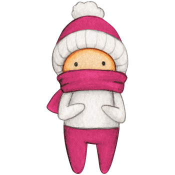Watercolor hand drawn cute winter character png