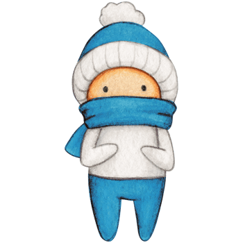 Watercolor hand drawn cute winter character png
