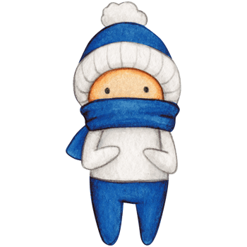 Watercolor hand drawn cute winter character png