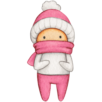 Watercolor hand drawn cute winter character png