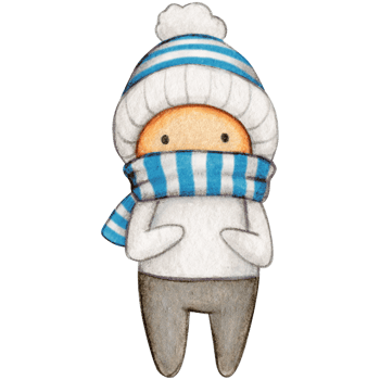 Watercolor hand drawn cute winter character png