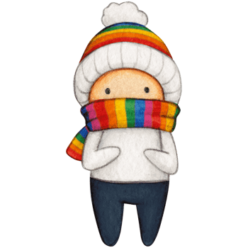 Watercolor hand drawn cute winter character png