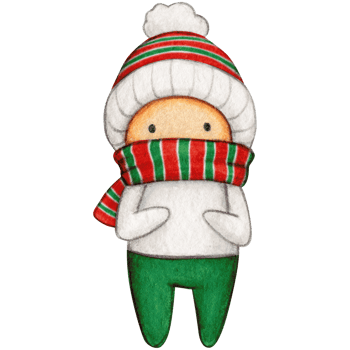 Watercolor hand drawn cute winter character png