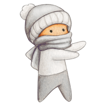 Watercolor hand drawn cute winter character png