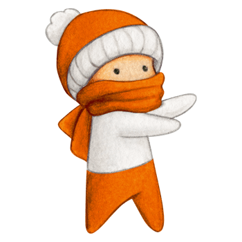 Watercolor hand drawn cute winter character png