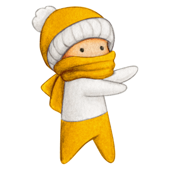Watercolor hand drawn cute winter character png
