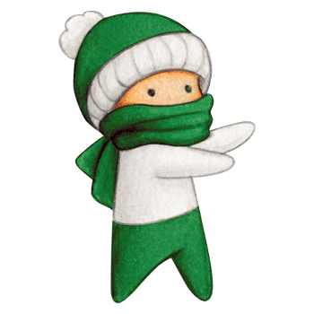 Watercolor hand drawn cute winter character png