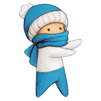 Watercolor hand drawn cute winter character png