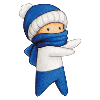 Watercolor hand drawn cute winter character png