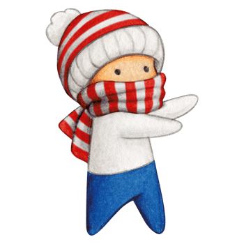 Watercolor hand drawn cute winter character png