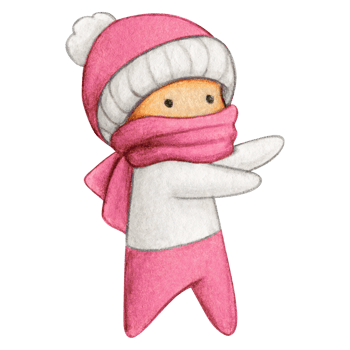 Watercolor hand drawn cute winter character png