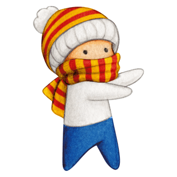Watercolor hand drawn cute winter character png