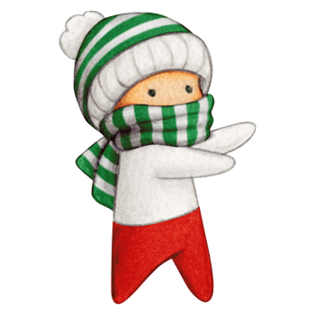Watercolor hand drawn cute winter character png
