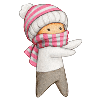 Watercolor hand drawn cute winter character png