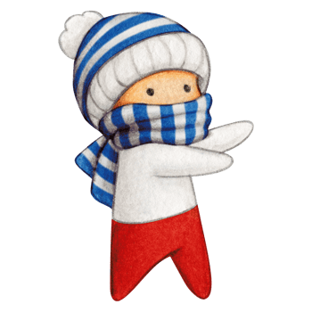 Watercolor hand drawn cute winter character png