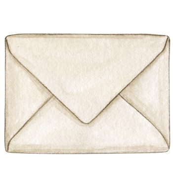 Watercolor hand drawn letter envelope png