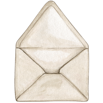 Watercolor hand drawn letter envelope png