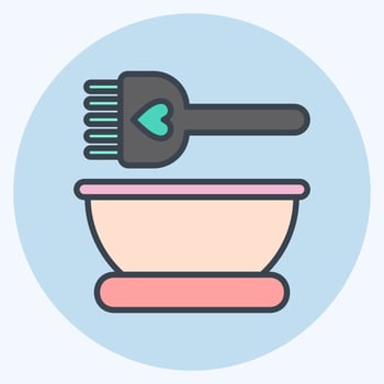 Icon Hair Dye. related to Barbershop symbol. Blue Eyes Style. Beauty Saloon. simple illustration vector