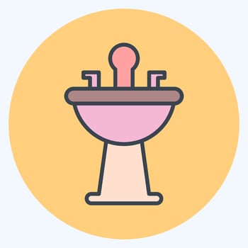 Icon Hair Wash Sink. related to Barbershop symbol. Beauty Saloon. simple illustration vector