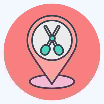 Icon Location Pink. related to Barbershop symbol. Beauty Saloon. simple illustration vector