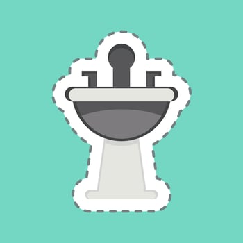 Icon Hair Wash Sink. related to Barbershop symbol. Beauty Saloon. simple illustration vector