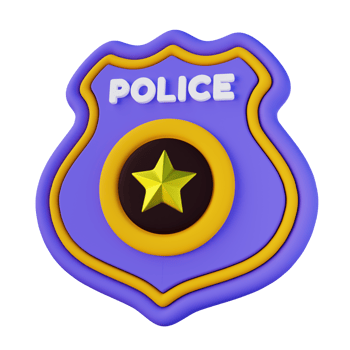 3d Illustration of Police Badge png