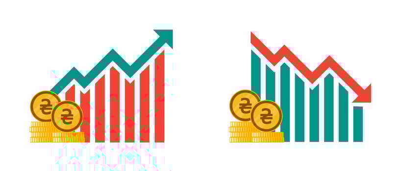 Ukrainian Hryvnia Fluctuation Illustrations vector
